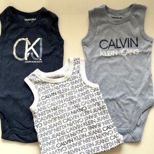 CALVIN KLEIN JEANS ONESIES BODYSUITS 18M BUNDLE 3